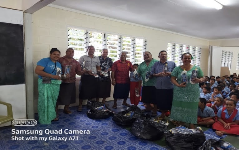 Paint buckets delivered to schools in Samoa in 2011
